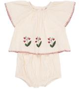 Copenhagen Colors Shortsset - Dusty Rose W. Cream Stripe W. Berr