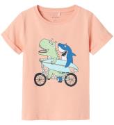 Name It T-shirt - NmmVux - Peach Pearl/Cykel