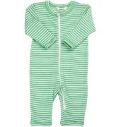 Joha Onesie - Rib - Ull/Silke - Off White/Grön