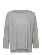 Lrl Top W/Logo Screenprint Long Sl. Grey Htr Stripe Grey Lauren Ralph ...