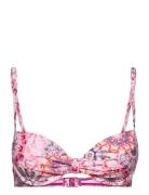 Recycled: Padded Underwire Top With A Print Pink Esprit Bodywear Women
