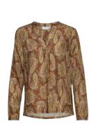 Blouse In Paisley Print W. Velour A Brown Coster Copenhagen