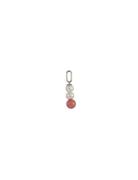 Pearl Stick Charm 4Mm Silver Red Design Letters