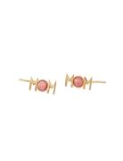 Mom Ear Climber Gold Red Design Letters