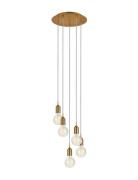 Bronx Pendant 5L Round Gold Markslöjd Lighting