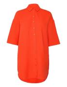 Vmnatali 3/4 Long Overshirt Wvn Orange Vero Moda