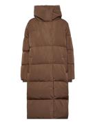 Objlouise Long Down Jacket Noos Brown Object