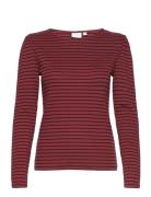 Vibalu Puff L/S Rib Top - Burgundy Vila