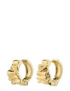 Willpower Recycled Huggie Hoop Earrings Gold-Plated Gold Pilgrim