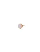 Earring Stud With Pink Opal Gold Design Letters