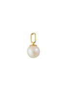 Pearl Drop Charm 8Mm Gold White Design Letters