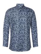 Slhslimsoho-Ethan Aop Shirt Ls Noos Blue Selected Homme