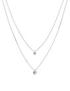 Lucia Recycled 2-In-1 Crystal Necklace Silver-Plated Silver Pilgrim