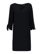 Crêpe Dress With Laser-Cut Details Black Esprit Collection