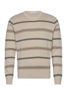 Striped Cotton Sweater Beige Mango