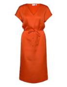 Viellette V-Neck S/S Dress/Su - Noos Orange Vila