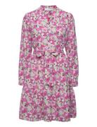 Slfmivi Ls Short Aop Dress B Pink Selected Femme