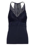 Rwbiarritz Sl Strap Lace Top Blue Rosemunde