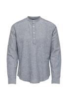 Onscaiden Ls Halfplackt Linen Shirt Noos Grey ONLY & SONS