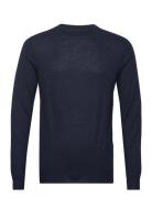 Man Fine Knit O-Neck Sweater Navy Davida Cashmere