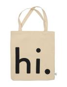 Hi. Travel Bag Beige Design Letters
