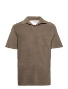 Slhrelax-Terry Ss Resort Polo Ex Khaki Selected Homme