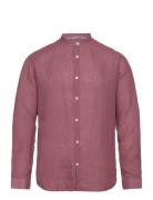 Slhregkylian-Linen Shirt Ls Band Burgundy Selected Homme