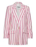 Onlcaro-Lana Stripe Linen Blazer Cc Tlr White ONLY