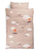 Bedlinen Junior Dk Gots Happy Clouds Powder Pink D By Deer