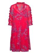 Short Dress In Feather Bloom Print Pink Coster Copenhagen