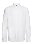 Douglas Bd Linen Shirt Ls White Morris