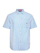 Tjm Rlx Ss Stripe Linen Shirt Blue Tommy Jeans