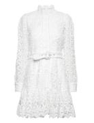 Slfsilja Ls Embroidery Short Dress Solid White Selected Femme