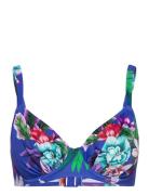 Halkidiki Uw Gathered Full Cup Bikini Top 32 Ff Blue Fantasie