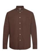 Slhregrick-Ox Shirt Ls Noos Brown Selected Homme