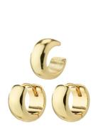 Pace Recycled Hoop And Cuff Earrings Gold Pilgrim