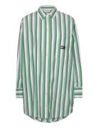 Tjw Ovr Stripe Shirt Dress Green Tommy Jeans