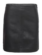 Stephanie Leather Skirt Black A-View