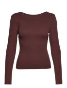 Luna Rib L/S Brown Hosbjerg