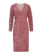 Viylla L/S Wrap Mid Calf Sequin Dress/Ka Pink Vila