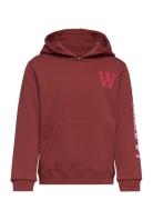 Izzy Kids Sleeve Print Hoodie Red Wood Wood