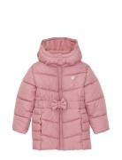 Belted Puffer Coat Pink Tom Tailor