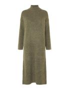 Slfmaline Ls Knit Dress High Neck Noos Green Selected Femme