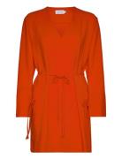 Structure Twill Ls Dress Orange Calvin Klein