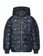 Puffer Jacket Aop Rec. Navy Mikk-line