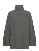 Slfmary Ls Long Knit Roll Neck Grey Selected Femme