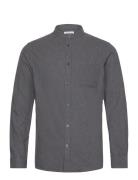 Regular Fit Melangé Flannel Stand C Grey Knowledge Cotton Apparel