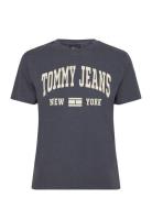 Tjw Reg Washed Varsity Tee Ext Navy Tommy Jeans
