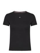 Tjw Slim Essential Rib Ss Black Tommy Jeans