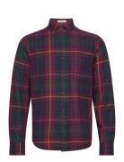 Reg Ut Plaid Flannel Check Burgundy GANT